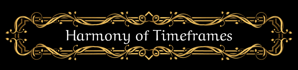 Gold ornamental border framing the text 'Harmony of Timeframes' on a black background (banner-style title).